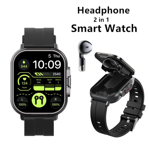 New 2 In 1 Wireless Blue Tooth ENC Noise Cancelling TWS Earphones Smart Watch 2