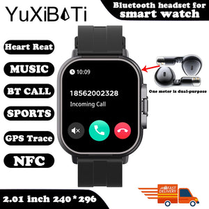 TWS 2-in-1 With Headset Smart Watch Bluetooth Call Men Watch GPS Track SmartWatch Heart Rate Monitor Play Music Watch